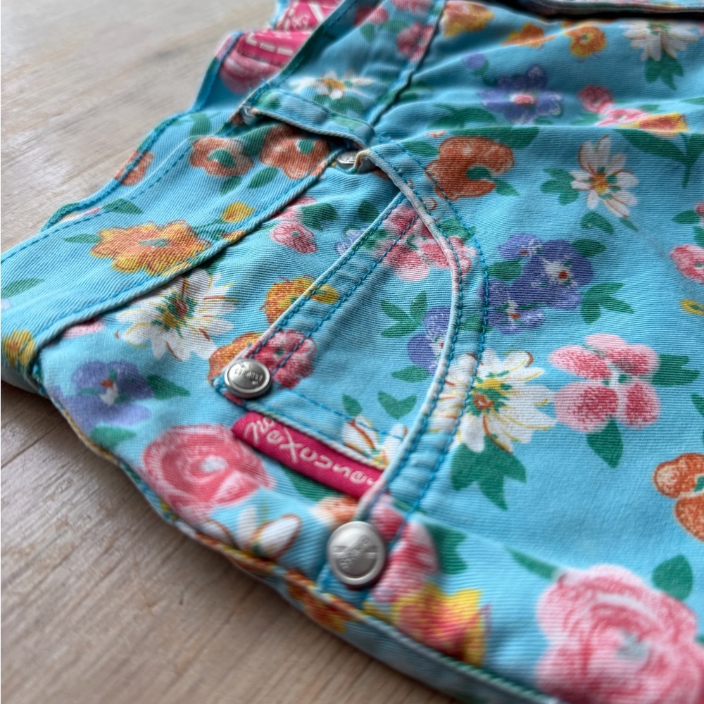 Vintage 90s No Excuses turqoise floral print shorts